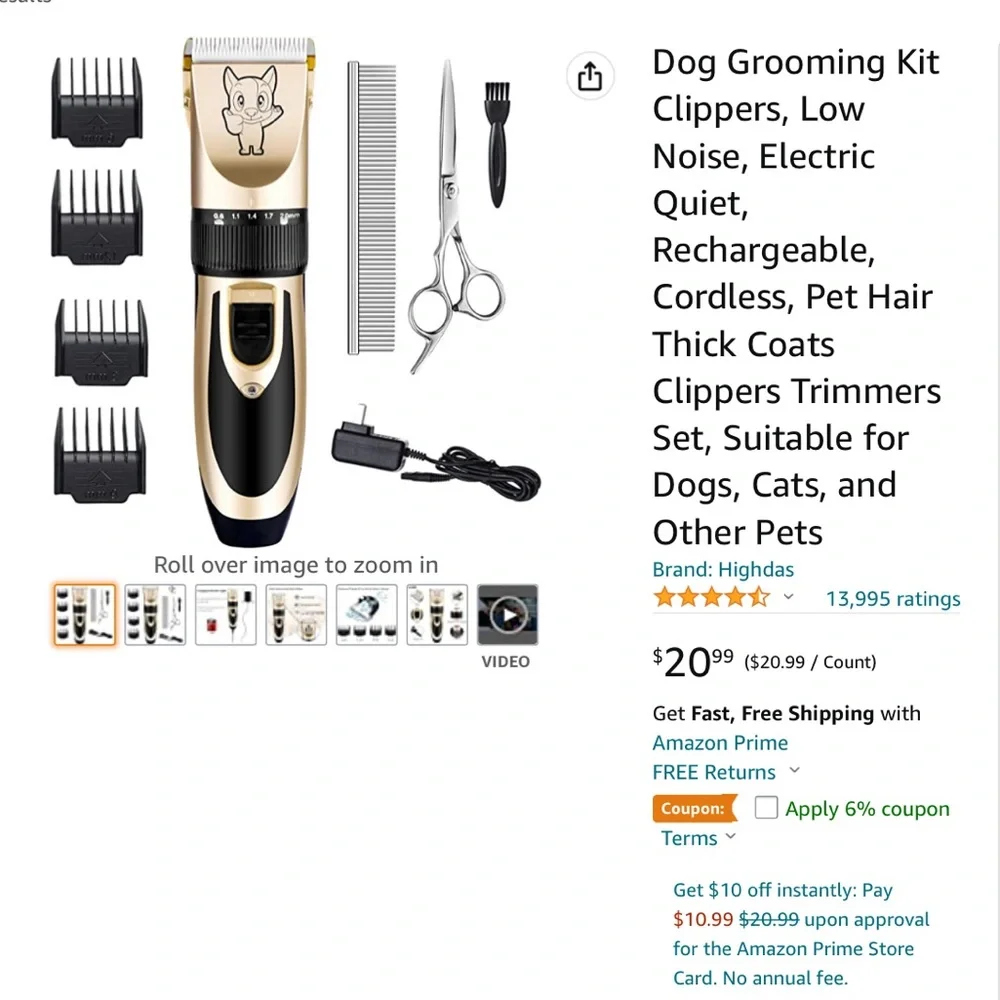 NIP Professional Dog Grooming Kit Clippers and NIP Mat & Tangle Splitter
